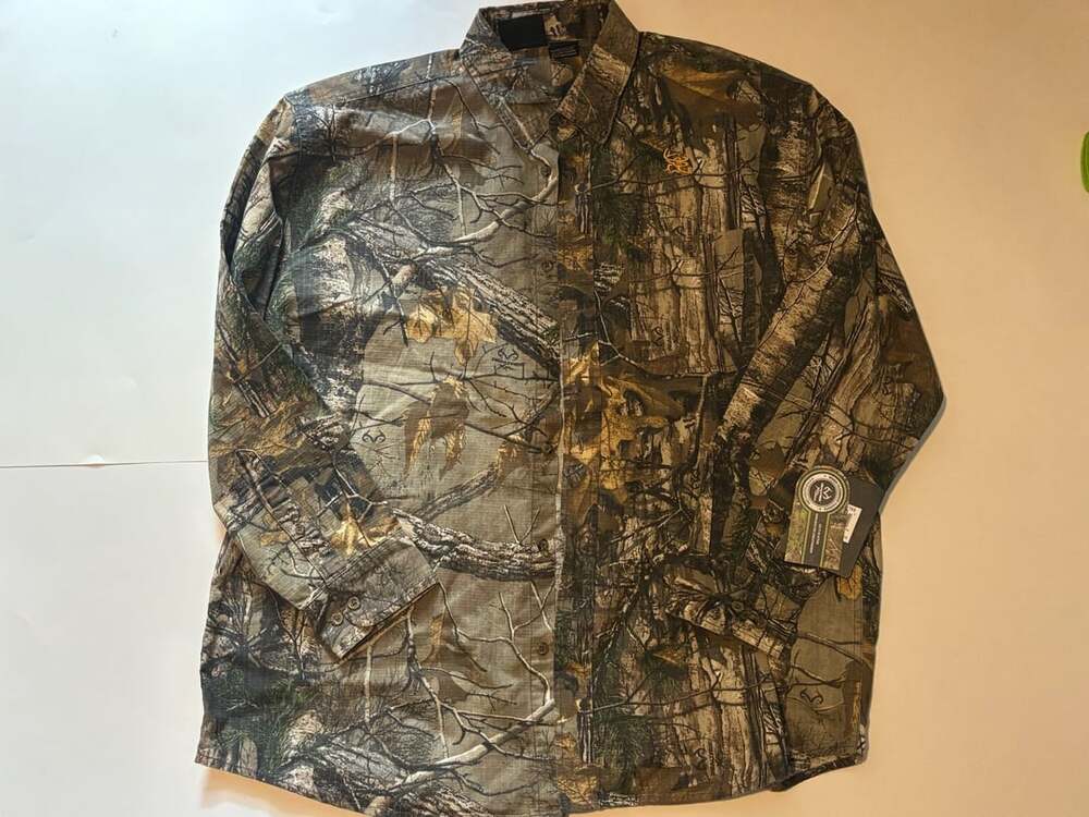 Bushmaster Men's Camouflage Ripstop Long Sleeve Button-Down Hunting Shirt XXL